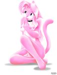  breasts cat collar feline female hi_res mysticalpha nude pink solo 