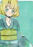  1girl aqua_eyes blonde_hair female japanese_clothes kimono simone_aragon solo star_driver yukata 