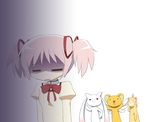  :3 =_= cardcaptor_sakura kaname_madoka kero kyubey lyrical_nanoha mahou_shoujo_lyrical_nanoha mahou_shoujo_madoka_magica mitakihara_school_uniform pink_hair sayurishu school_uniform shaded_face twintails yuuno_scrya 