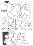  between_breasts breasts canine comic dutch female fox jules latna male misty misty_the_mouse mouse pencil_test rodent 