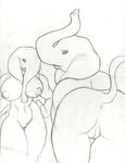  anus breasts elephant female liquidmark nude plump_labia presenting pussy raised_tail tail 