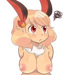  animal_ears big_breasts blush breasts flareon large_breasts moemon nipples personification pokemon tepig 