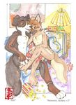  canine cum dog duo fennec fennec_(artist) fox gay knot male mammal penis popcorn 