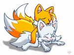  all_fours blush canine doggy_position eyes_closed fox from_behind gay kitsune male miles_prower mobian multiple_tails sonic_(series) tail twotails unknown_character white yellow 