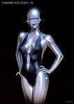  bikini female hajime_sorayama robot shiny skimpy solo technophilia 