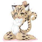  &hearts; blush breasts cat chest_tuft cub face_markings fang feline female kneeling markings nude ocelot pawpads pose solo stone_(artist) tail yellow_eyes 