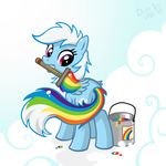  don_ko equine female feral friendship_is_magic hair horse mammal my_little_pony paint paintbrush painting pegasus pink_eyes plain_background pony rainbow rainbow_dash_(mlp) rainbow_paint rainbow_tail solo white_background white_hair wings 