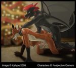  all_fours anal anal_penetration balls canine christmas_tree commission cute doggy_position dragon eyes_closed fox from_behind gay icelyon male nude penetration penis red_eyes reptile scalie sex tail tongue wings 