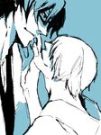  2boys aizen_sousuke bleach glasses ichimaru_gin male_focus monochrome multiple_boys towa_(pixiv2199698) yaoi 