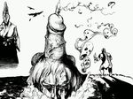  cliff cloud dickhead face god_of_war greyscale island japanese_clothes kimono kratos monochrome ocean penis pussy smoke sperm_cell volcano water what 