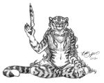  beth_zaiken eyes_closed feather feline hindu lotus_position male meditation monochrome peaceful piercing sitting solo tiger 