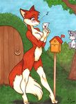  &hearts; blush canine female fio fox letter mail_box nude secret_admirer solo vixen whistle ♪ 