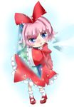  blue_eye blue_eyes blush bow crystal crytal fairy highres kirby kirby_(series) kirby_64 nintendo pink_hair ribbon ribbon_(kirby) solo wings 