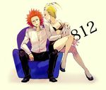  axel blonde_hair kingdom_hearts larxene lowres organization_xiii red_hair 