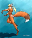  breasts canine dancing female fox kasedries lol panties side_boob solo teen topless underwear 