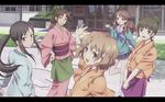  hanasaku_iroha japanese_clothes kimono matsumae_ohana oshimizu_nako seifuku tsurugi_minko 