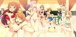  &gt;_&lt; amane_(dream_c_club) angry asuka_(dream_c_club_zero) bikini blush breast_grab breasts cleavage closed_eyes curtains dark_skin dream_c_club dream_c_club_(series) dream_c_club_zero everyone eyepatch front-tie_top glasses grabbing hair_cubes hair_ornament haruka_(dream_c_club) highres ili_(dream_c_club) indoors large_breasts legs long_hair mari_(dream_c_club) mian_(dream_c_club) mio_(dream_c_club) multiple_girls nao_(dream_c_club) navel nonono_(dream_c_club) onija_tarou open_mouth pink_hair ponytail pool reika_(dream_c_club) rui_(dream_c_club) setsu_(dream_c_club) side-tie_bikini smile swimsuit thighs underboob water yuri 