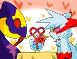  &hearts; duo embarrassed feral male naz nintendo pok&#233;mon pok&eacute;mon reptile scalie seviper snake straw tokino video_games zan zangoose 