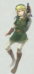 blonde_hair blue_eyes gloves hat holding holding_sword holding_weapon left-handed link male_focus namagusuku pointy_ears ready_to_draw shield solo sword sword_behind_back the_legend_of_zelda the_legend_of_zelda:_twilight_princess weapon weapon_on_back 