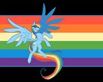  equine eyewear female feral friendship_is_magic fur goggles mammal my_little_pony pegasus plain_background rainbow rainbow_background rainbow_dash_(mlp) sciencefox solo wings 