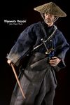  bokken daisho figure hakama hat japanese_clothes katana miyamoto_musashi samurai straw_hat sword weapon wooden_sword 