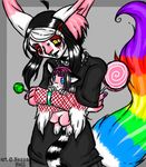  emo female goth heterochromia kakumatsurou lock_(character) lollipop plushie rainbow tail 