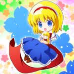  alice_margatroid bad_id bad_pixiv_id blonde_hair blue_eyes blush capelet chibi doll doll_hug hairband isumi_(i-spixi) shanghai_doll short_hair solo touhou 