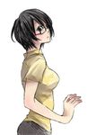  bad_id bad_pixiv_id black_hair blue_eyes glasses mizuki7810 one_piece short_hair simple_background sketch tashigi 