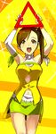  brown_eyes brown_hair futami_mami highres idolmaster idolmaster_(classic) idolmaster_2 kusanagi_kaoru long_hair side_ponytail solo triangle vital_sunflower 