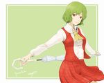  character_name closed_umbrella dress green_hair kawashina_(momen_silicon) kazami_yuuka red_eyes short_hair solo touhou umbrella 