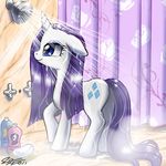  conditioner equine female feral friendship_is_magic fur hair horn horns horse john_joseco long_hair mammal my_little_pony pony purple_hair rarity_(mlp) shampoo short_hair shower solo unicorn water wet white white_fur 