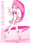  boots bow character_name choker cure_blossom hanasaki_tsubomi heart heartcatch_precure! knee_boots long_hair magical_girl pink pink_bow pink_choker pink_eyes pink_hair ponytail precure simonori skirt smile solo very_long_hair 