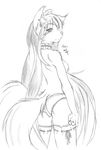 canine faiz female fluffy hair hairpin hairpins highs long mammal metal-renamon panties solo tails thigh thighs underwear wolf 