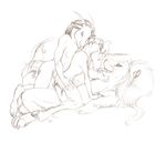  equine feline female goat hooves licking lion male sex sketch threesome tongue unicorn warwind 