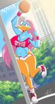  avian basketball bird breasts cleavage clothed clothing duck footwear jupiter_(mastergodai) mastergodai shoes 