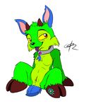  critter cute digital_media_(art) dirtyclosetent female flower hooves ixi line neopets plain_background pose solo tattoo white_background 