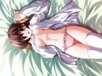  blush breasts ef miyamura_miyako open_shirt panties tagme thighhighs underwear 