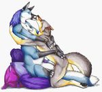  canine female fondling fox grey_fox linsey_huish male missionary_position pillow sex straight taur umami_sutra 