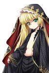  blonde_hair cross flat_chest gosick green_eyes hime_cut hotori_(sion) long_hair open_clothes open_shirt shirt tsurime very_long_hair victorica_de_blois 