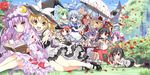 &gt;_&lt; :d ;d apron bat_wings black_hair blonde_hair blue_eyes blue_hair bobby_socks book bow camera cirno closed_eyes crescent cup daiyousei detached_sleeves drinking fang flandre_scarlet flower flying foreshortening frills garden hair_bow hair_flower hair_ornament hakurei_reimu hands hat head_wings hieda_no_akyuu hong_meiling ice izayoi_sakuya kirisame_marisa koakuma lavender_hair legs looking_at_viewer mary_janes multiple_girls one_eye_closed open_book open_mouth outdoors outstretched_arms outstretched_hand patchouli_knowledge petals purple_eyes purple_hair reading red_flower red_hair red_rose remilia_scarlet rose rose_petals rumia scarlet_devil_mansion shameimaru_aya shoes side_ponytail sitting smile socks spill spilling spread_arms table takahashi_tetsuya teacup teardrop the_embodiment_of_scarlet_devil tokin_hat touhou waist_apron wings xd yellow_eyes 