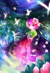  bad_id bad_pixiv_id bug butterfly hieda_no_akyuu insect japanese_clothes kazu_(muchuukai) kimono pink_hair purple_eyes short_hair solo touhou 