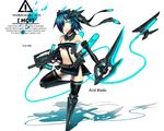  anthropomorphism aqua_eyes gia gun original skirt thighhighs weapon white 