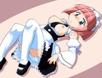  big_breasts blush breasts freckles large_breasts lying maid nipples 