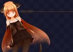  :3 beigu catgirl long_hair orange_eyes orange_hair original pantyhose skirt tail 