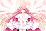  bad_id bad_pixiv_id dress gloves highres kaname_madoka long_hair magical_girl mahou_shoujo_madoka_magica pink_eyes pink_hair smile solo soul_gem spoilers two_side_up ultimate_madoka uyamuya very_long_hair 