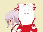  :3 bow dual_persona fujiwara_no_mokou kedamono_kangoku-tou profile red_eyes silver_hair suspenders sweatdrop touhou 