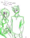  blush breasts em emery herm hi_res intersex male mammal marsupial mustelid opossum penis plain_background possum pussy sketch weasel white_background 