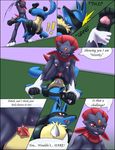  &hearts; blush breasts comic english_text female lucario male mykiio penis pok&eacute;mon pussy straight tail weavile 