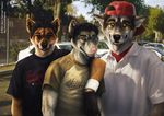  bro bros canine dog fangs ferret fox high_school male photo_background photorealism piercing star_(artist) teenager 