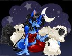  blue canine counting cute female heterochromia jen_seng night off_shoulder sheep sleepwear sleepy spunky underwear wolf 